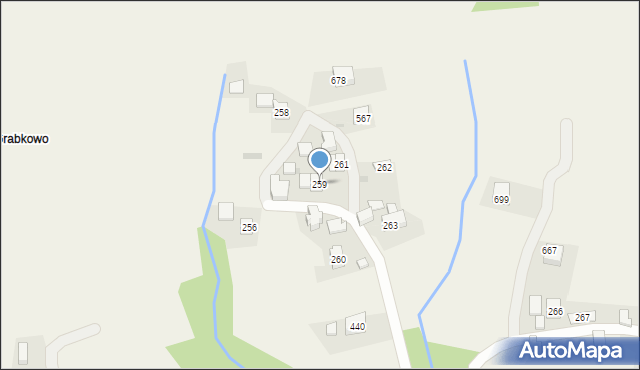 Trzebunia, Trzebunia, 259, mapa Trzebunia