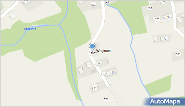 Trzebunia, Trzebunia, 366, mapa Trzebunia