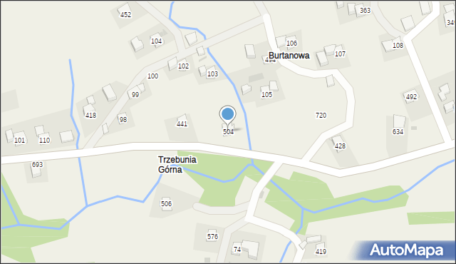 Trzebunia, Trzebunia, 504, mapa Trzebunia