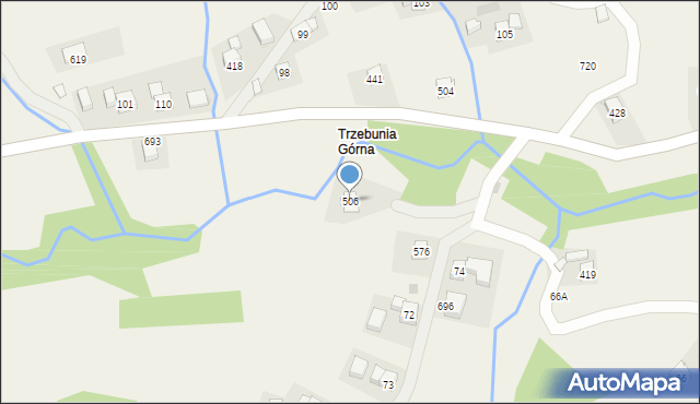 Trzebunia, Trzebunia, 506, mapa Trzebunia