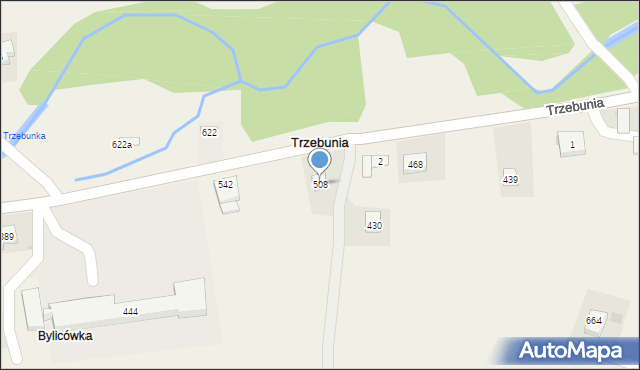 Trzebunia, Trzebunia, 508, mapa Trzebunia