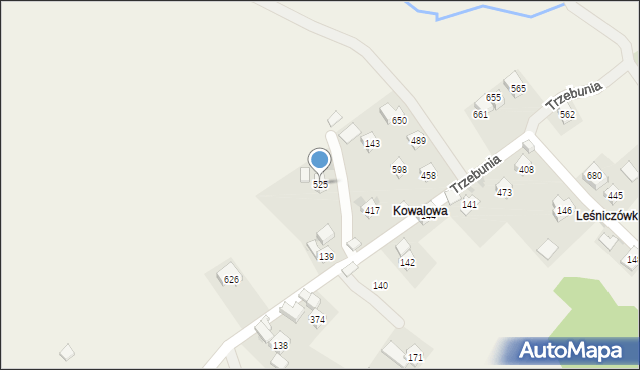 Trzebunia, Trzebunia, 525, mapa Trzebunia