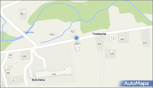 Trzebunia, Trzebunia, 542, mapa Trzebunia