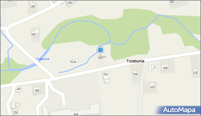 Trzebunia, Trzebunia, 622, mapa Trzebunia