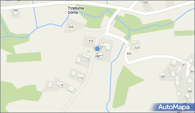 Trzebunia, Trzebunia, 696, mapa Trzebunia