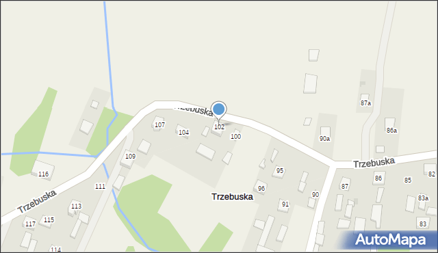 Trzebuska, Trzebuska, 102, mapa Trzebuska