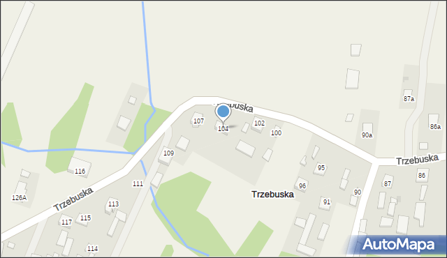 Trzebuska, Trzebuska, 104, mapa Trzebuska