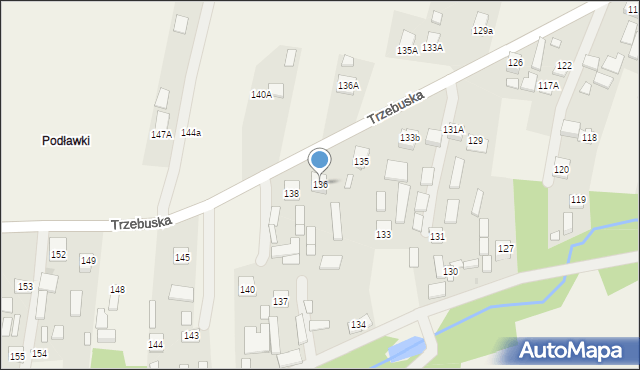 Trzebuska, Trzebuska, 136, mapa Trzebuska