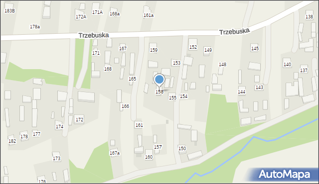 Trzebuska, Trzebuska, 158, mapa Trzebuska