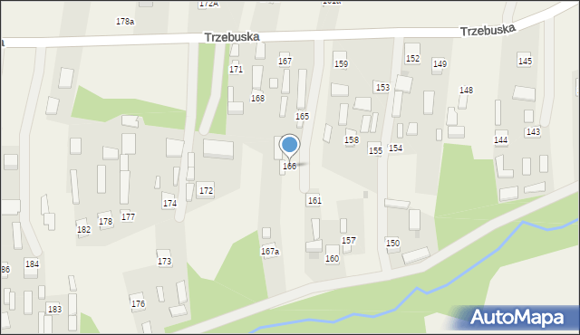 Trzebuska, Trzebuska, 166, mapa Trzebuska