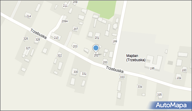 Trzebuska, Trzebuska, 202, mapa Trzebuska