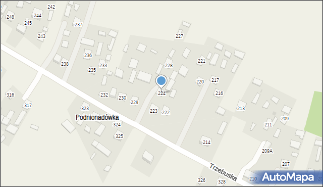 Trzebuska, Trzebuska, 224, mapa Trzebuska