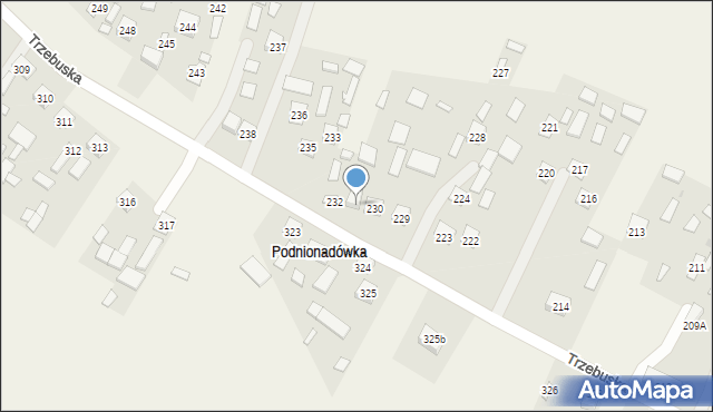 Trzebuska, Trzebuska, 231, mapa Trzebuska