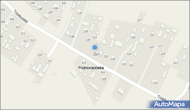 Trzebuska, Trzebuska, 232, mapa Trzebuska