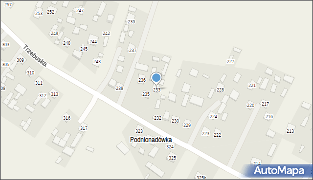 Trzebuska, Trzebuska, 233, mapa Trzebuska