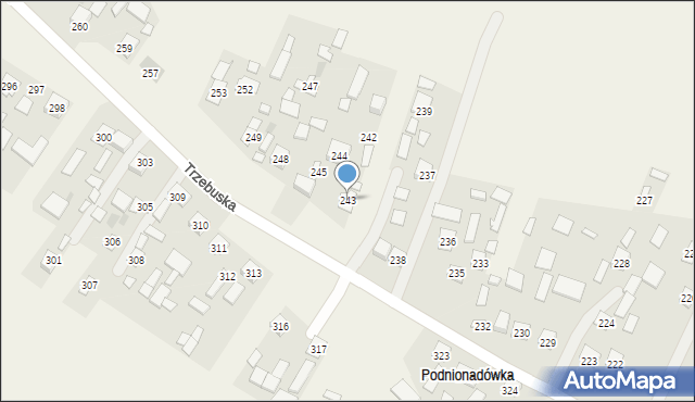 Trzebuska, Trzebuska, 243, mapa Trzebuska