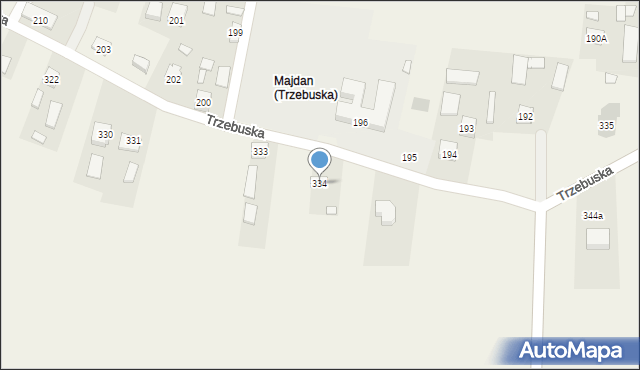 Trzebuska, Trzebuska, 334, mapa Trzebuska