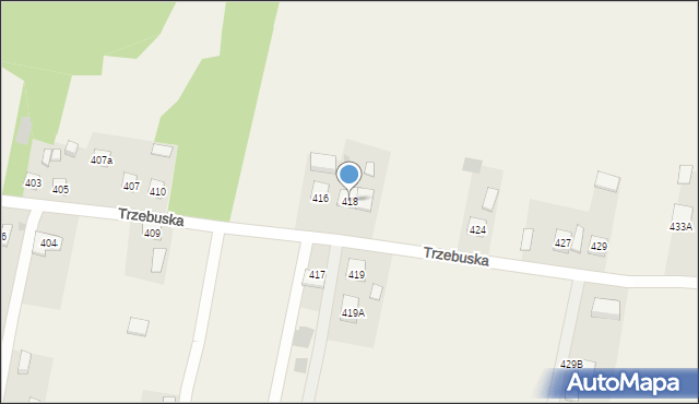 Trzebuska, Trzebuska, 418, mapa Trzebuska