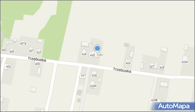 Trzebuska, Trzebuska, 418A, mapa Trzebuska