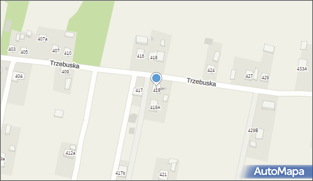 Trzebuska, Trzebuska, 419, mapa Trzebuska