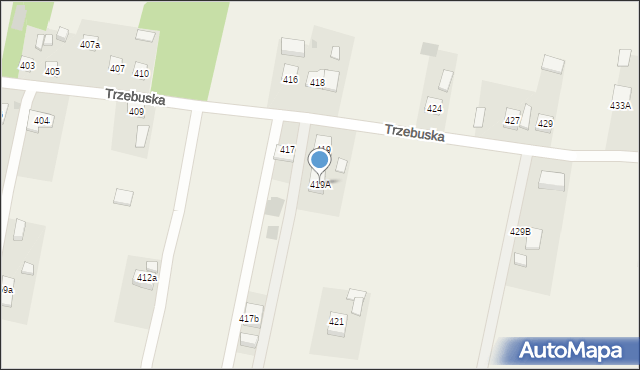 Trzebuska, Trzebuska, 419A, mapa Trzebuska