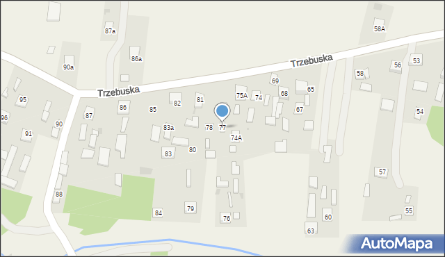 Trzebuska, Trzebuska, 77, mapa Trzebuska