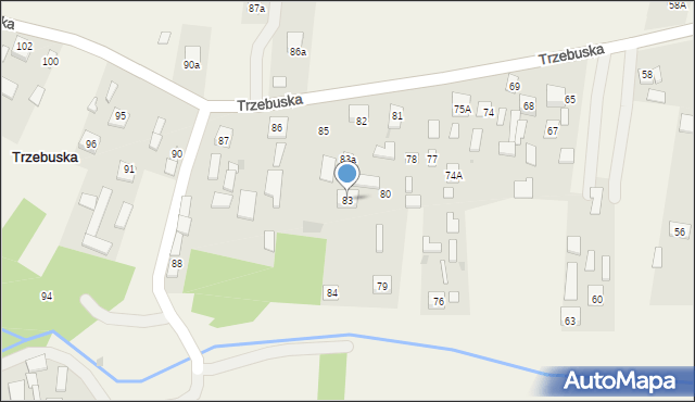 Trzebuska, Trzebuska, 83, mapa Trzebuska