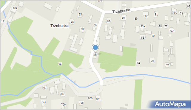 Trzebuska, Trzebuska, 88, mapa Trzebuska