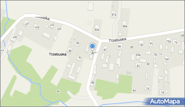 Trzebuska, Trzebuska, 90, mapa Trzebuska