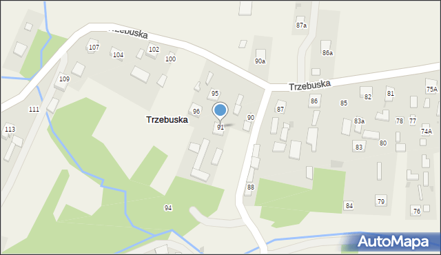 Trzebuska, Trzebuska, 91, mapa Trzebuska