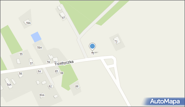 Trzebyczka, Trzebyczka, 75, mapa Trzebyczka