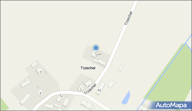 Trzechel, Trzechel, 1, mapa Trzechel