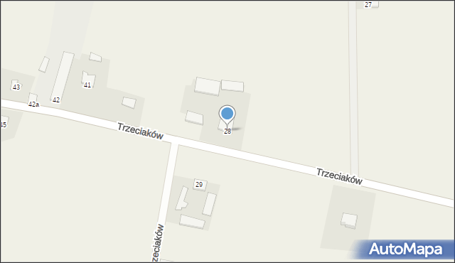 Trzeciaków, Trzeciaków, 28, mapa Trzeciaków