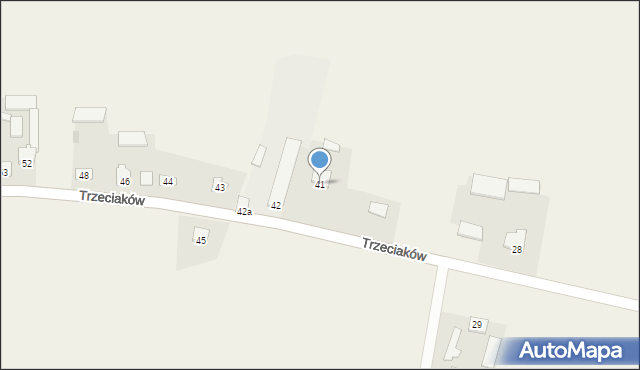 Trzeciaków, Trzeciaków, 41, mapa Trzeciaków