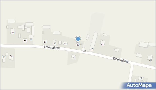 Trzeciaków, Trzeciaków, 43, mapa Trzeciaków