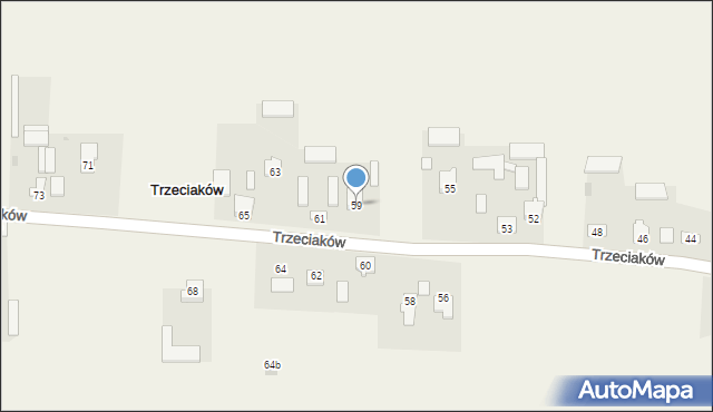 Trzeciaków, Trzeciaków, 59, mapa Trzeciaków