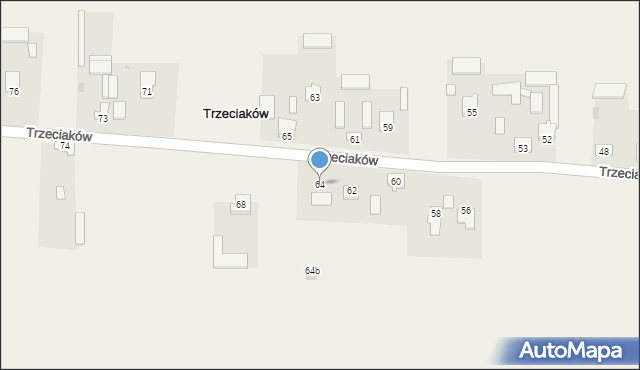 Trzeciaków, Trzeciaków, 64, mapa Trzeciaków