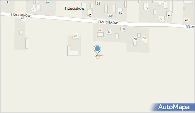 Trzeciaków, Trzeciaków, 64b, mapa Trzeciaków