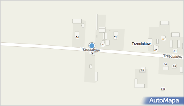 Trzeciaków, Trzeciaków, 74, mapa Trzeciaków