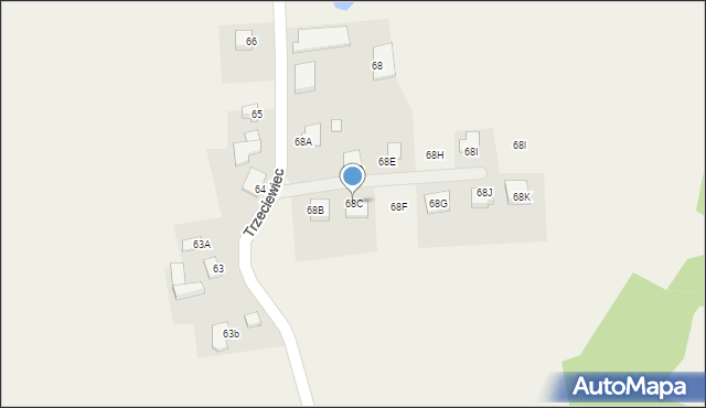 Trzeciewiec, Trzeciewiec, 68C, mapa Trzeciewiec