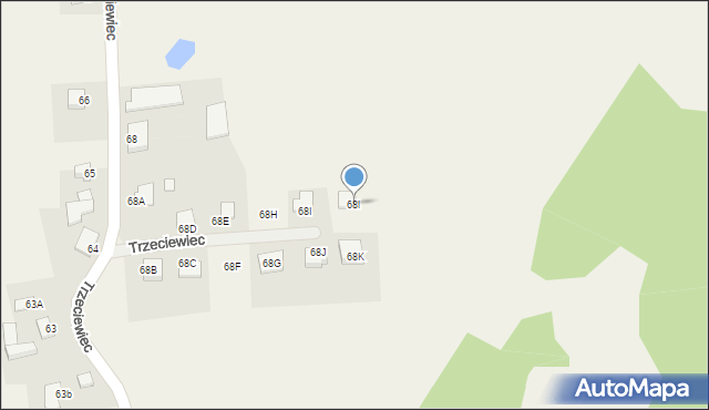 Trzeciewiec, Trzeciewiec, 68l, mapa Trzeciewiec