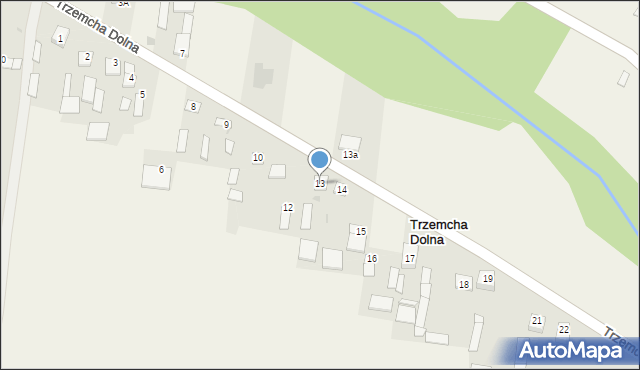 Trzemcha Dolna, Trzemcha Dolna, 13, mapa Trzemcha Dolna