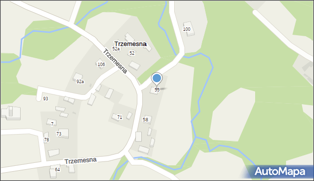 Trzemesna, Trzemesna, 55, mapa Trzemesna