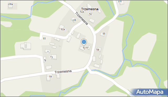Trzemesna, Trzemesna, 71, mapa Trzemesna
