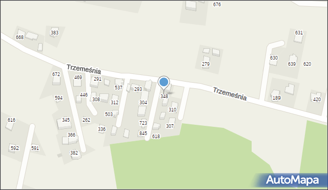 Trzemeśnia, Trzemeśnia, 348, mapa Trzemeśnia