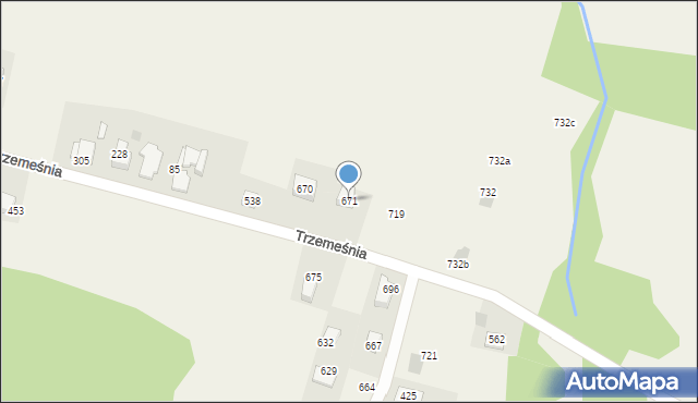 Trzemeśnia, Trzemeśnia, 671, mapa Trzemeśnia
