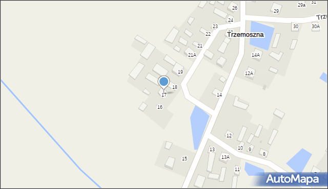 Trzemoszna, Trzemoszna, 17, mapa Trzemoszna