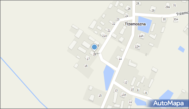 Trzemoszna, Trzemoszna, 18, mapa Trzemoszna