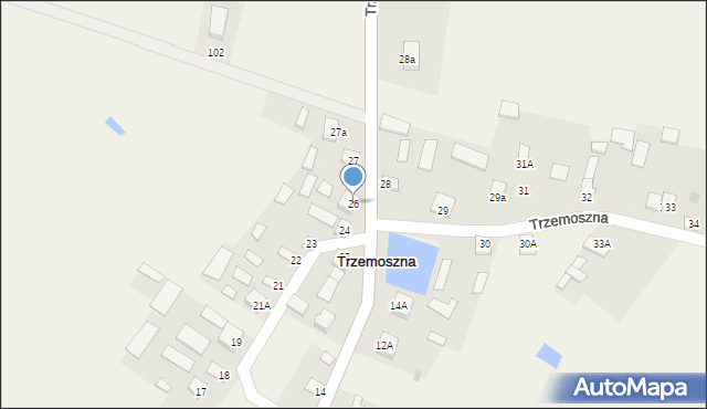 Trzemoszna, Trzemoszna, 26, mapa Trzemoszna