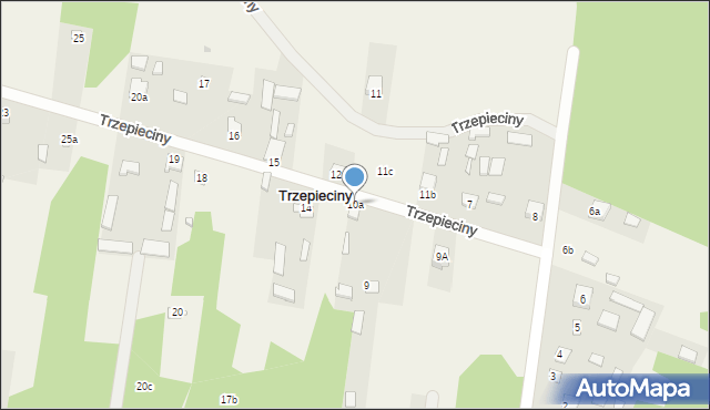 Trzepieciny, Trzepieciny, 10a, mapa Trzepieciny